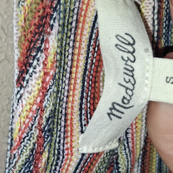 Madewell Textured Easy Cropped Tee Striped Cotton Blend S - Picture 6 of 9